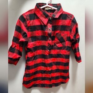 Toddler Girl Black and Red Lumberjack Blouse